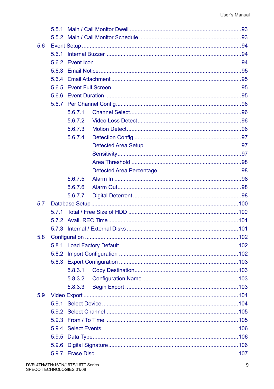 Speco Technologies DVR-16TS User Manual | Page 10 / 148