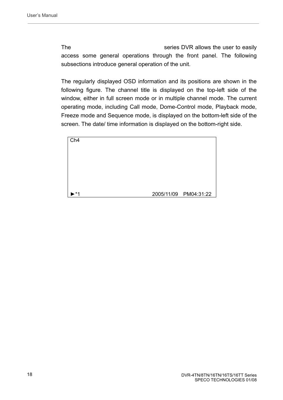General system setup | Speco Technologies DVR-16TS User Manual | Page 19 / 148