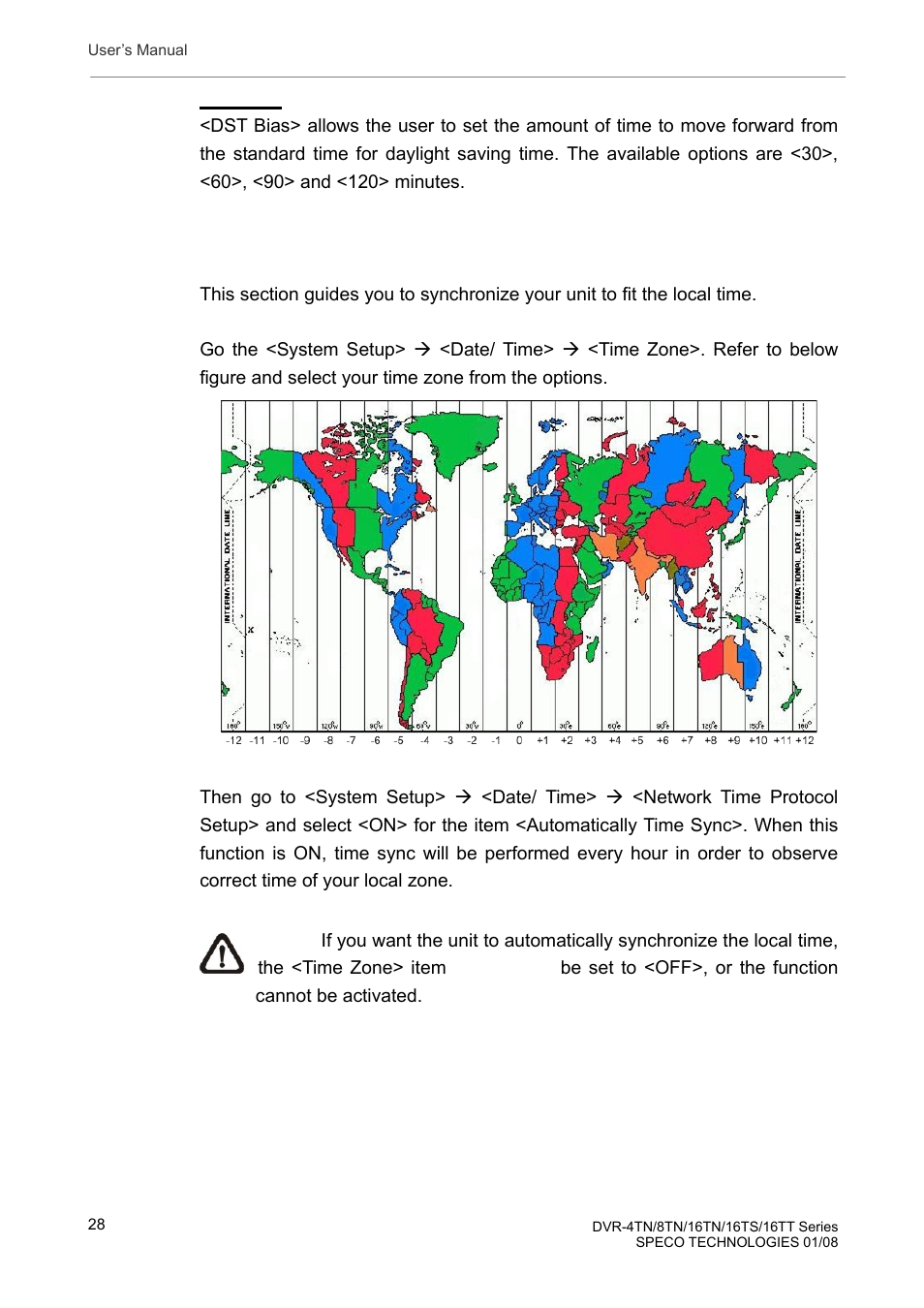 6 network time protocol setup | Speco Technologies DVR-16TS User Manual | Page 29 / 148