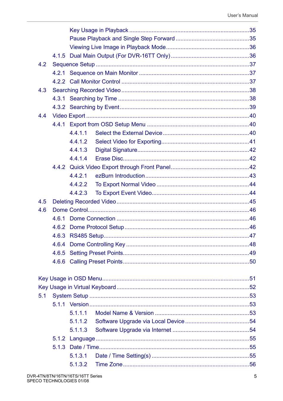 Speco Technologies DVR-16TS User Manual | Page 6 / 148