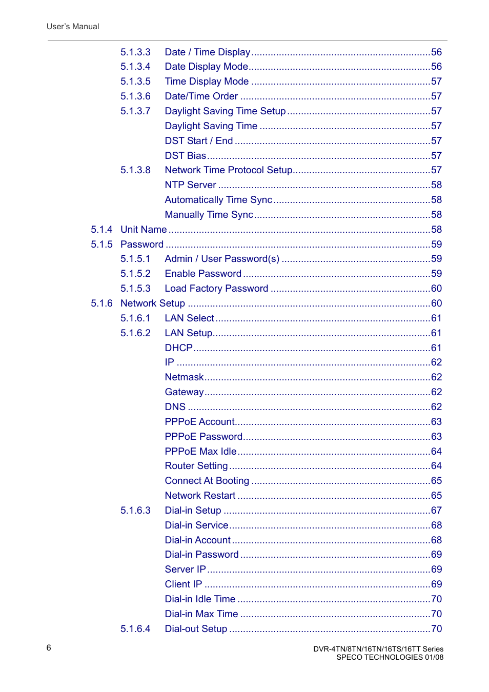 Speco Technologies DVR-16TS User Manual | Page 7 / 148