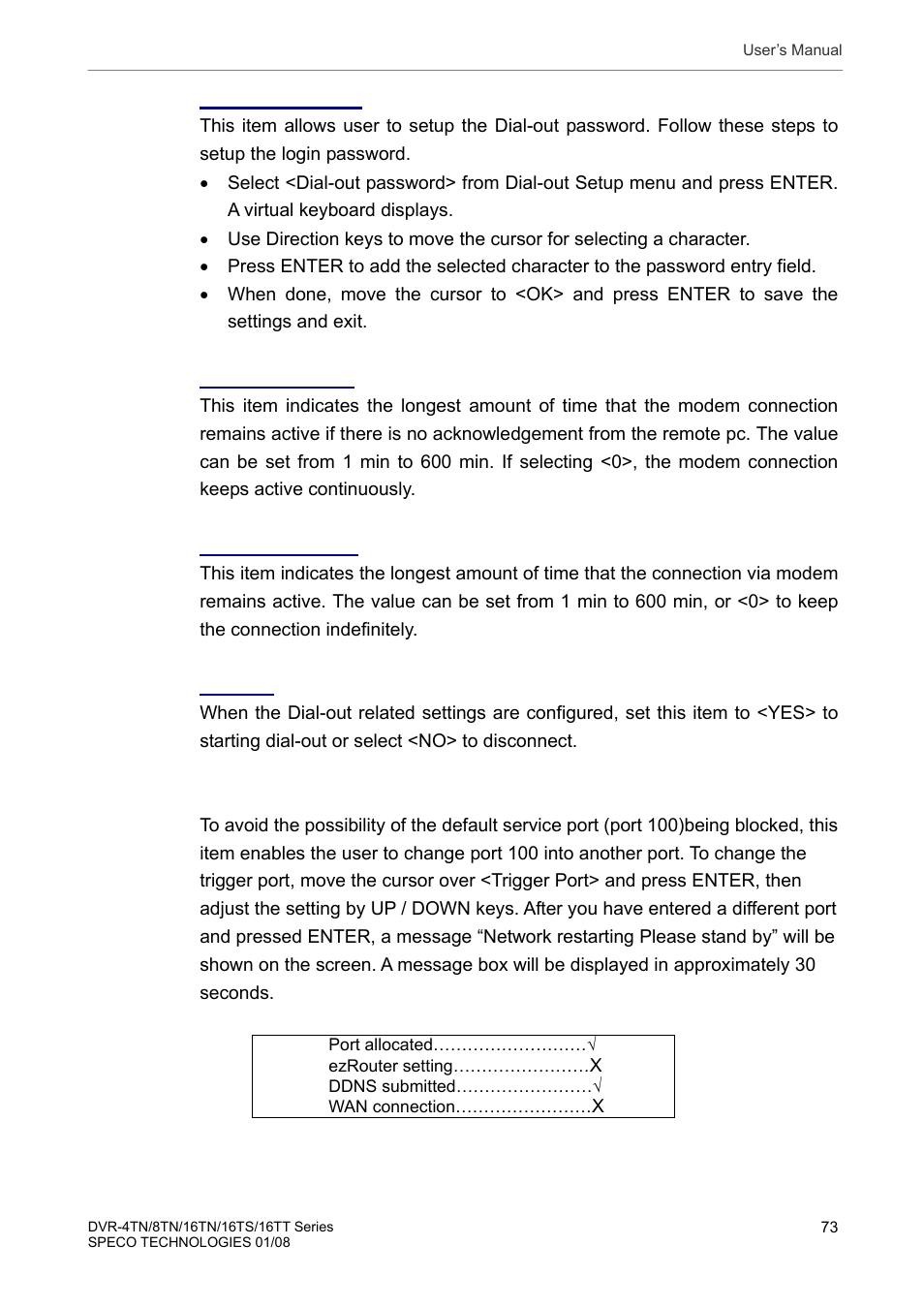 5 trigger port | Speco Technologies DVR-16TS User Manual | Page 74 / 148