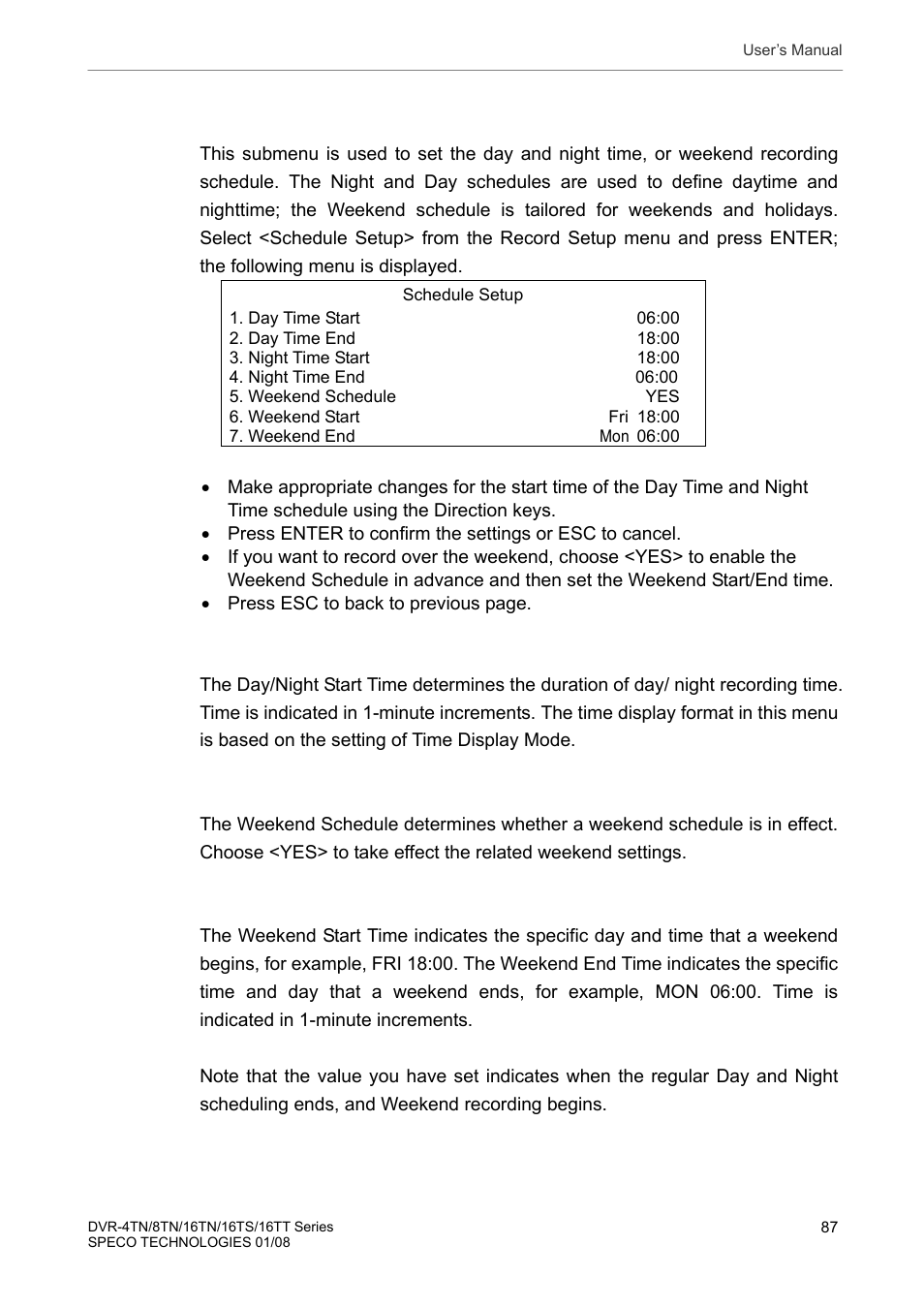 2 schedule setup | Speco Technologies DVR-16TS User Manual | Page 88 / 148