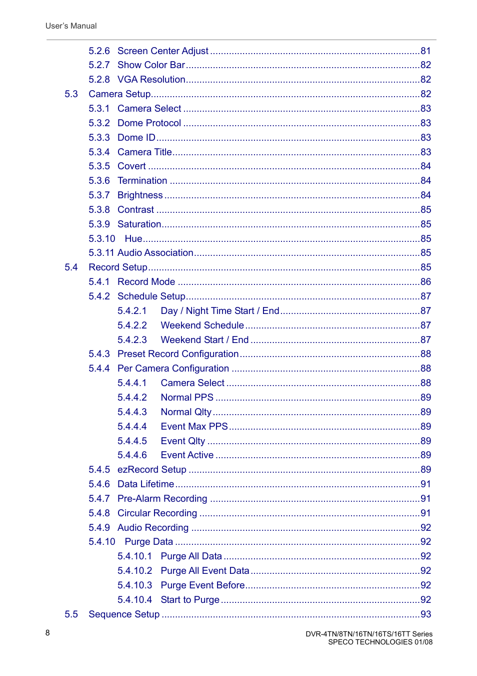 Speco Technologies DVR-16TS User Manual | Page 9 / 148