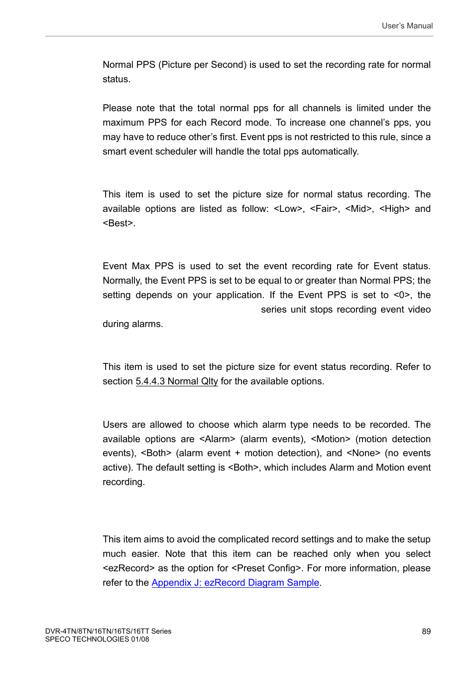 5 ezrecord setup | Speco Technologies DVR-16TS User Manual | Page 90 / 148