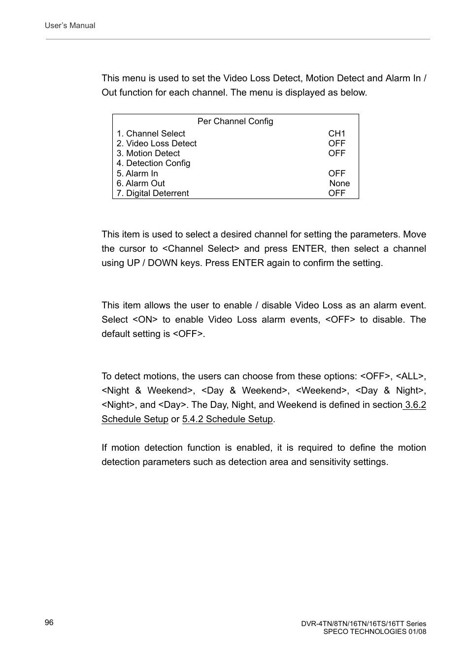 7 per channel config | Speco Technologies DVR-16TS User Manual | Page 97 / 148