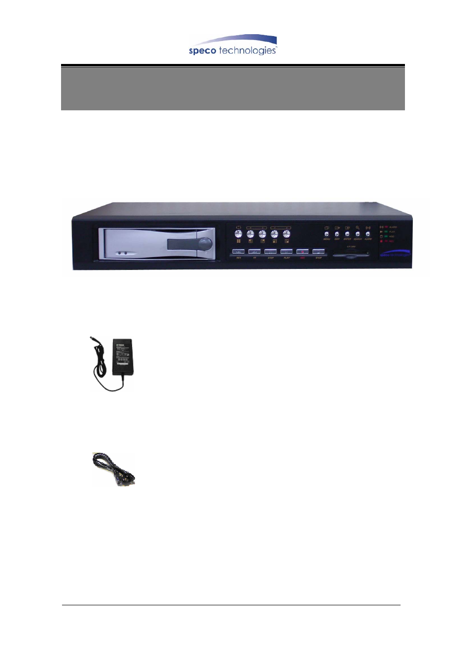 Packing list | Speco Technologies DVR-4CF User Manual | Page 6 / 38