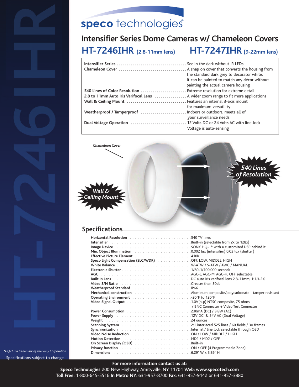 Speco Technologies HT-7247IHR User Manual | 1 page