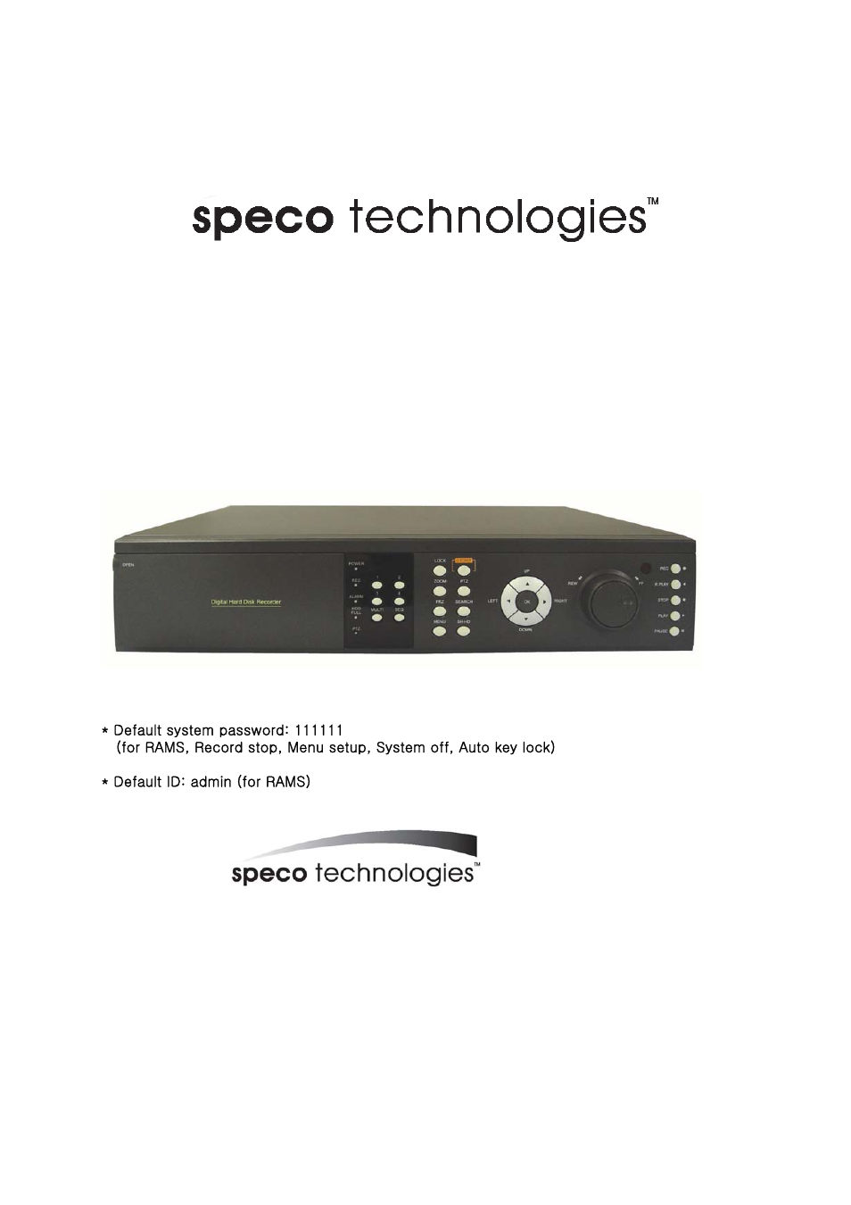 Speco Technologies DVR-T4IP User Manual | 126 pages