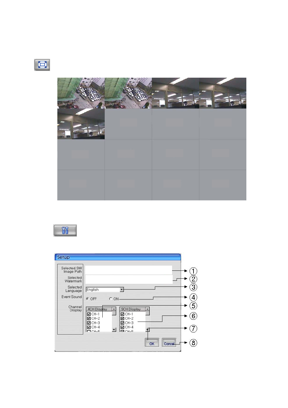 5 full screen, 6 program setup, Full screen | Program setup | Speco Technologies DVR-T4IP User Manual | Page 108 / 126