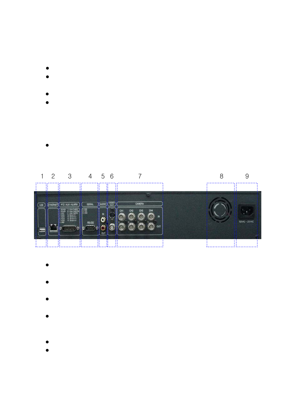 2 rear panel view, Rear panel view | Speco Technologies DVR-T4IP User Manual | Page 18 / 126