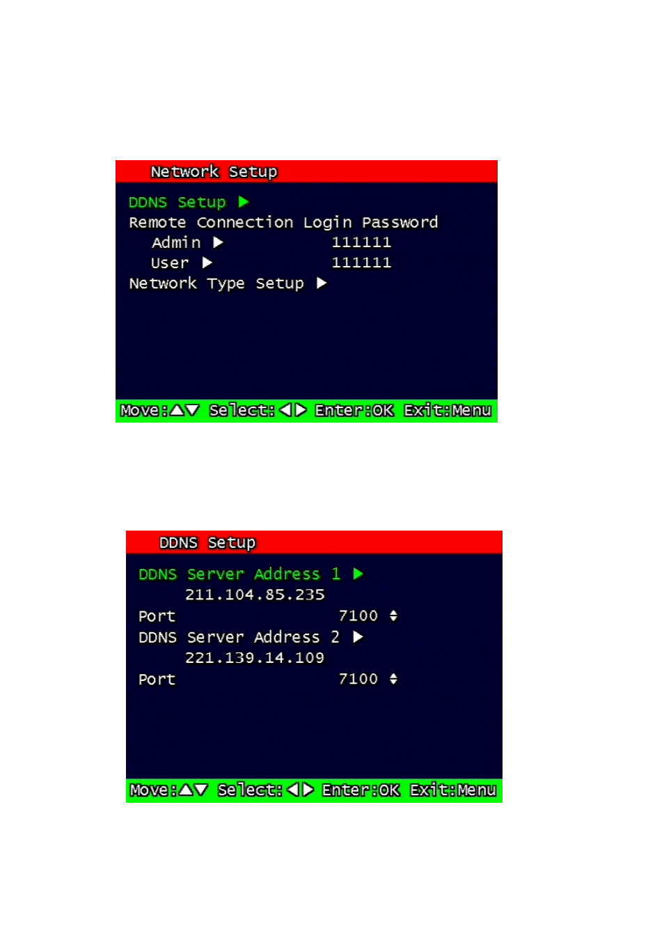 6 network setup screen, 1 ddns setting, Etwork | Etup screen, Ddns setting | Speco Technologies DVR-T4IP User Manual | Page 51 / 126