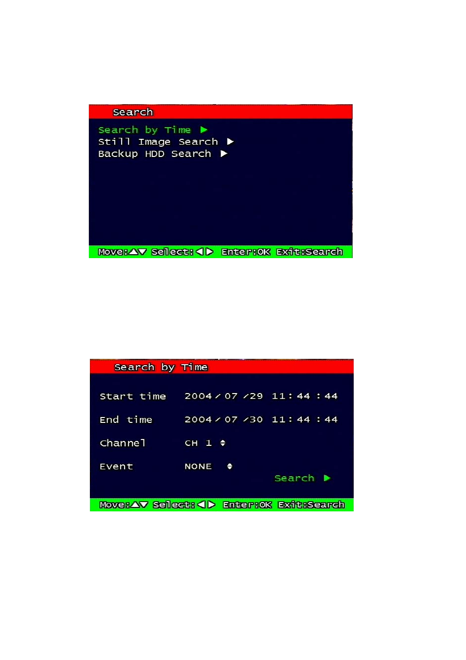 10 search menu, 1 search by time, 1 starting time | Earch, Search by time, Starting time | Speco Technologies DVR-T4IP User Manual | Page 70 / 126