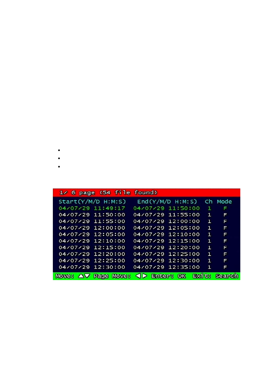 2 ending time, 3 channel, 4 event | 5 example of search result, 2 search of still image, Ending time, Channel, Event, Example of search result, Search of still image | Speco Technologies DVR-T4IP User Manual | Page 71 / 126