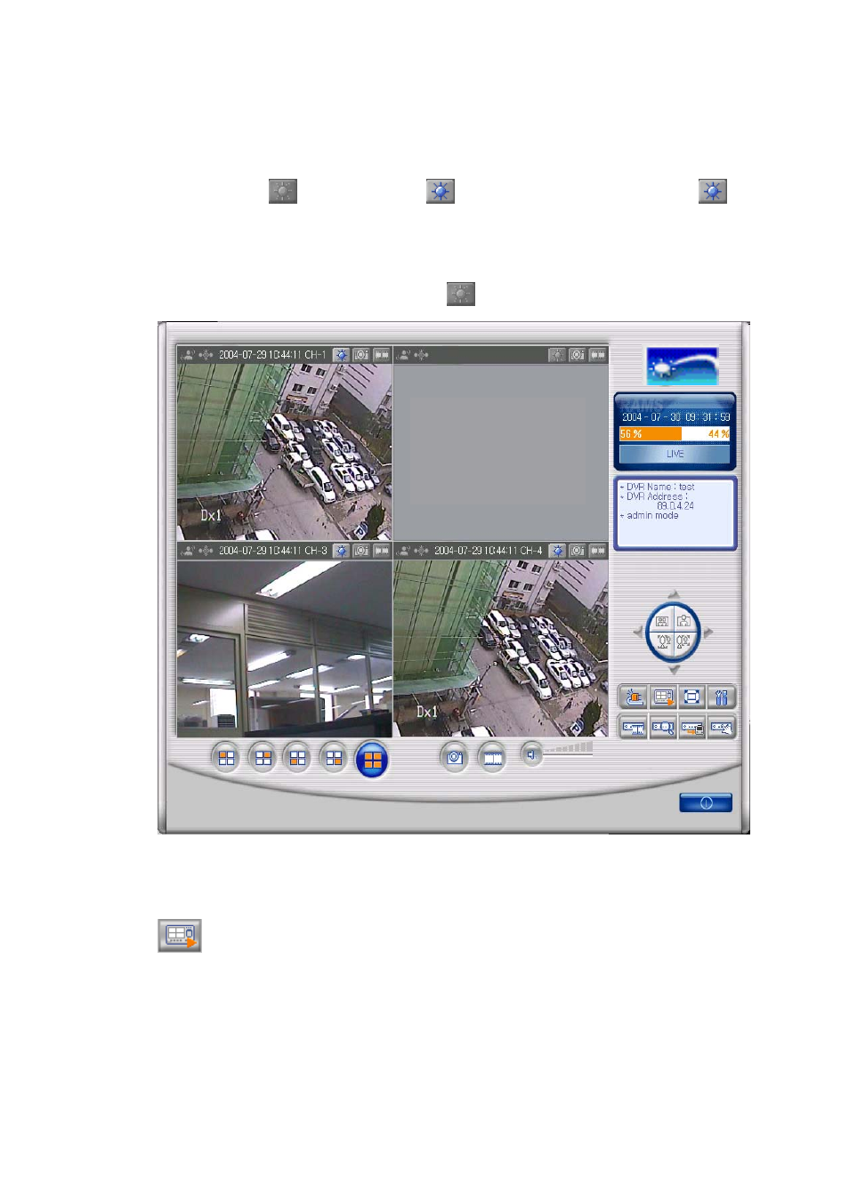 3 channel on/off, 4 uniplayer link, Channel on/off | Uniplayer link | Speco Technologies DVR-T4IP User Manual | Page 81 / 126