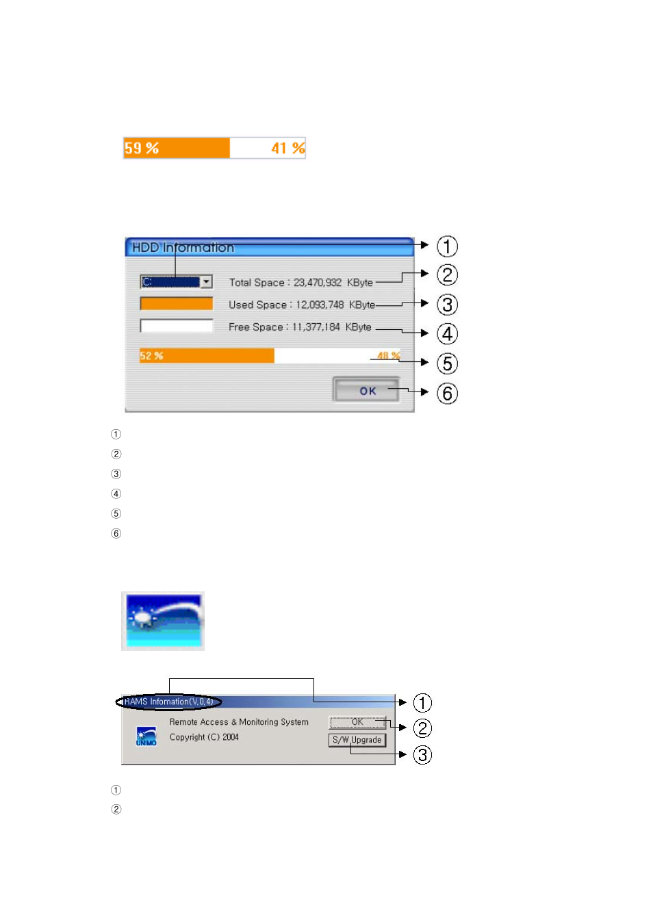 18 hdd information, 19 check the program version, Hdd information | Check the program version | Speco Technologies DVR-T4IP User Manual | Page 91 / 126