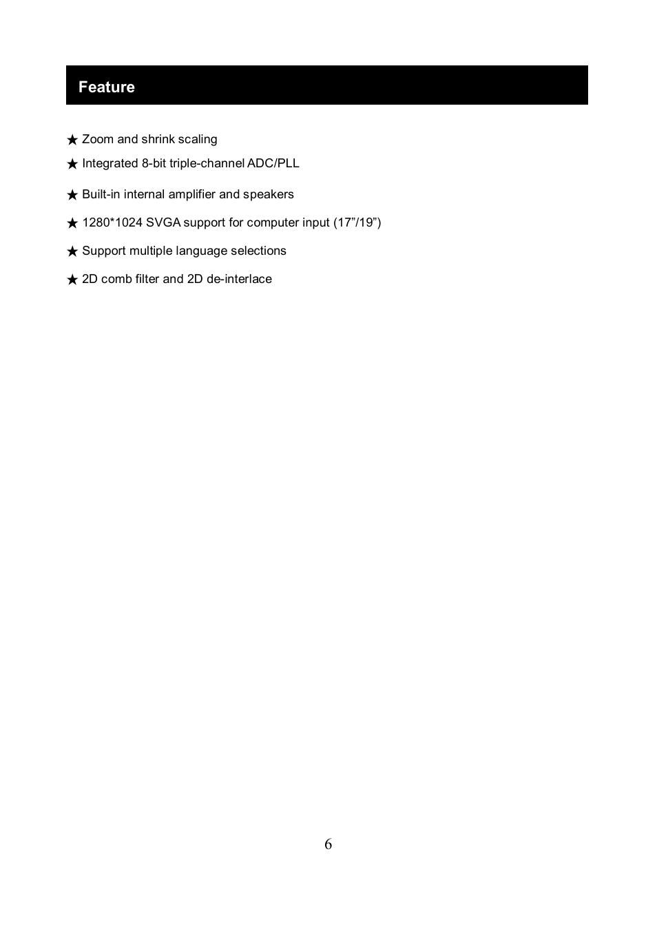 Feature | Speco Technologies FCCE VGA19LCD User Manual | Page 102 / 304