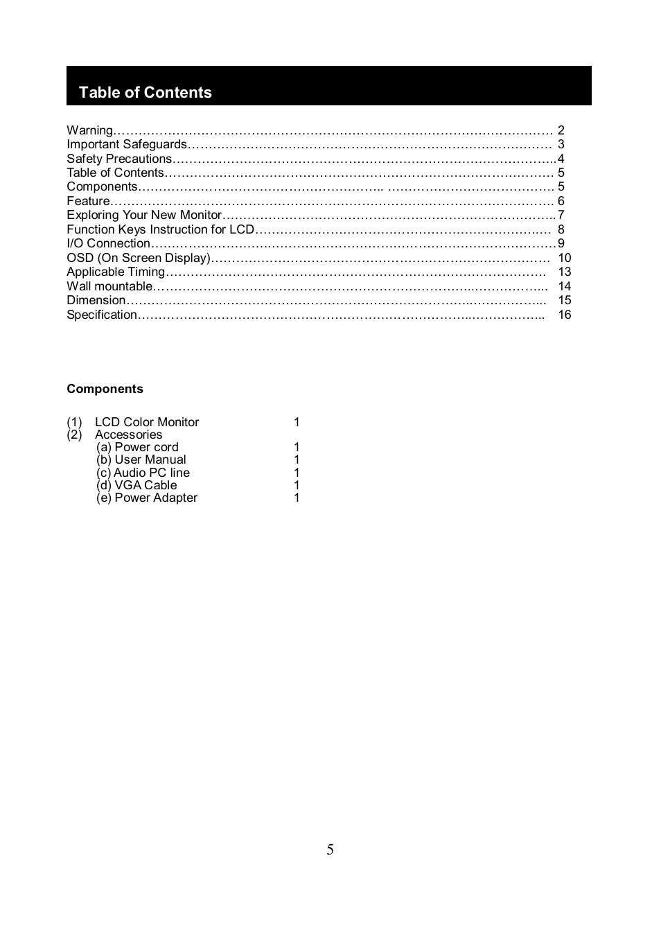 Speco Technologies FCCE VGA19LCD User Manual | Page 229 / 304