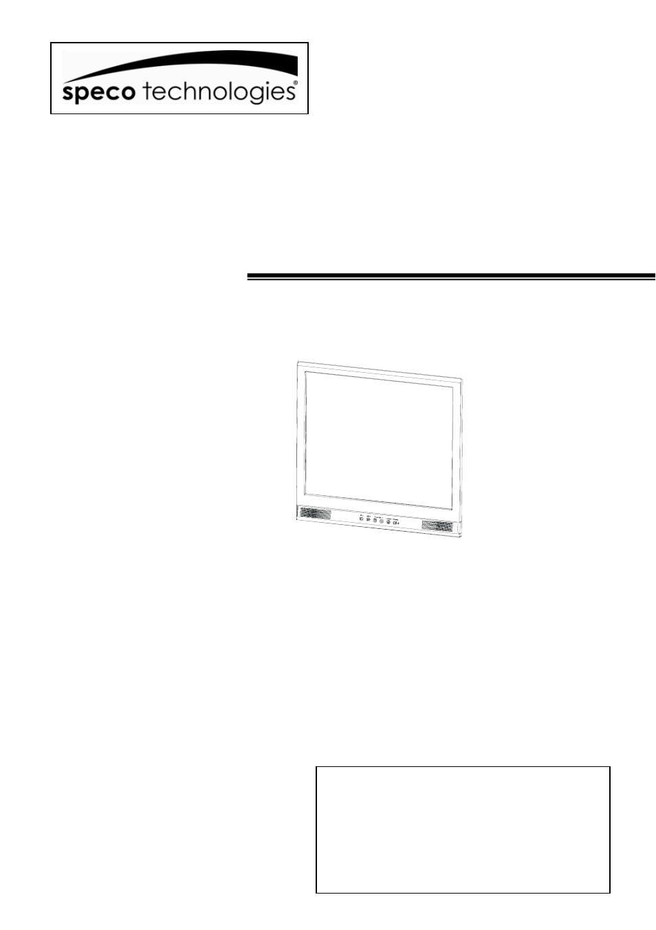 Speco Technologies VM-HT19LCD User Manual | 20 pages