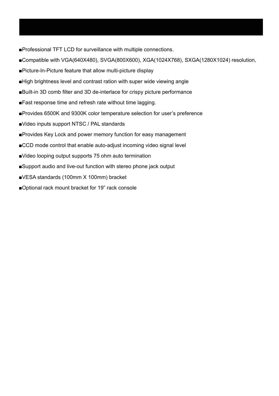Speco Technologies VM-HT19LCD User Manual | Page 6 / 20