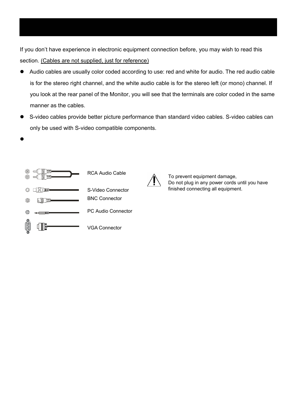 Connecting your monitor | Speco Technologies VM-HT19LCD User Manual | Page 9 / 20