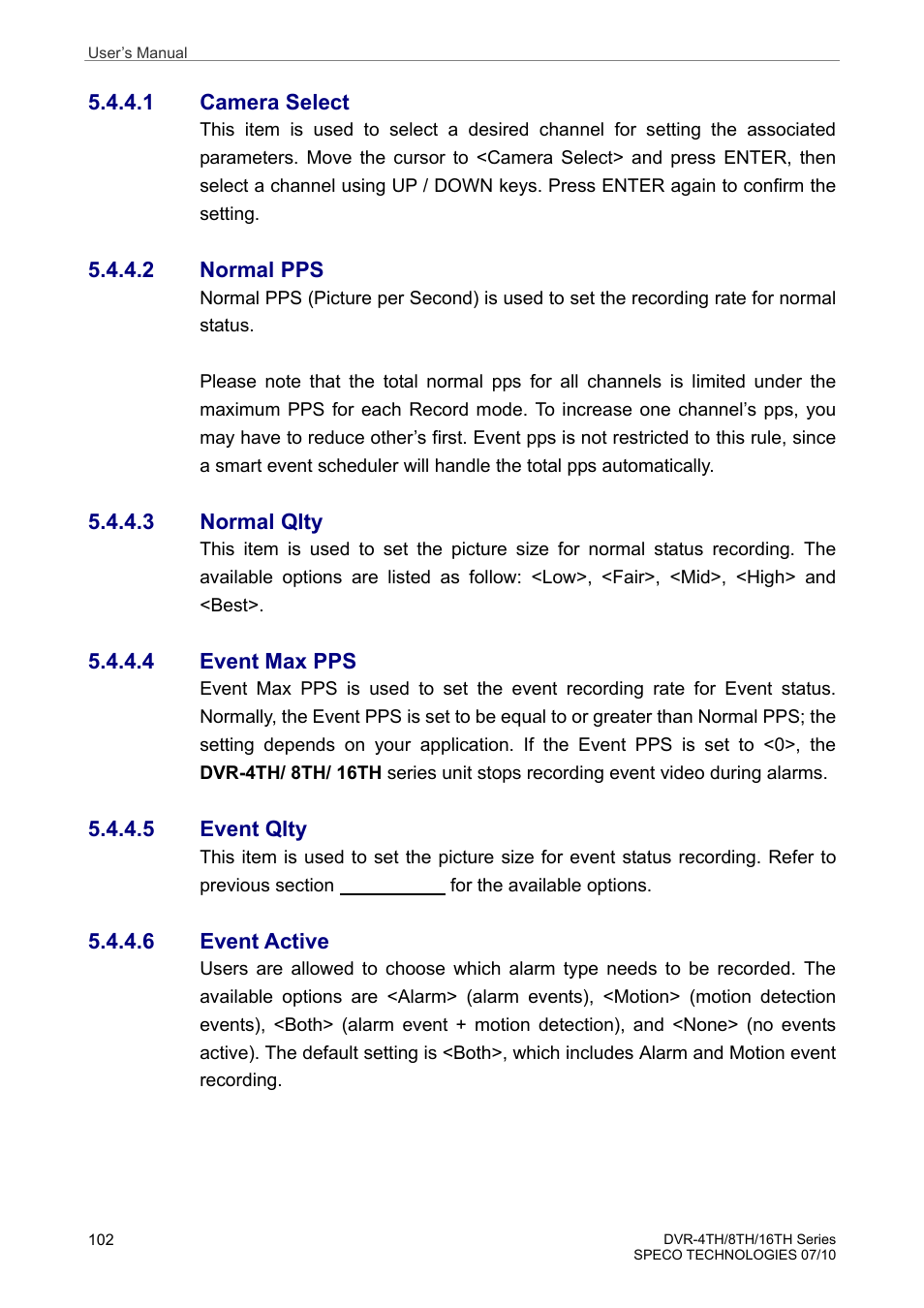 Speco Technologies 8TH User Manual | Page 103 / 175