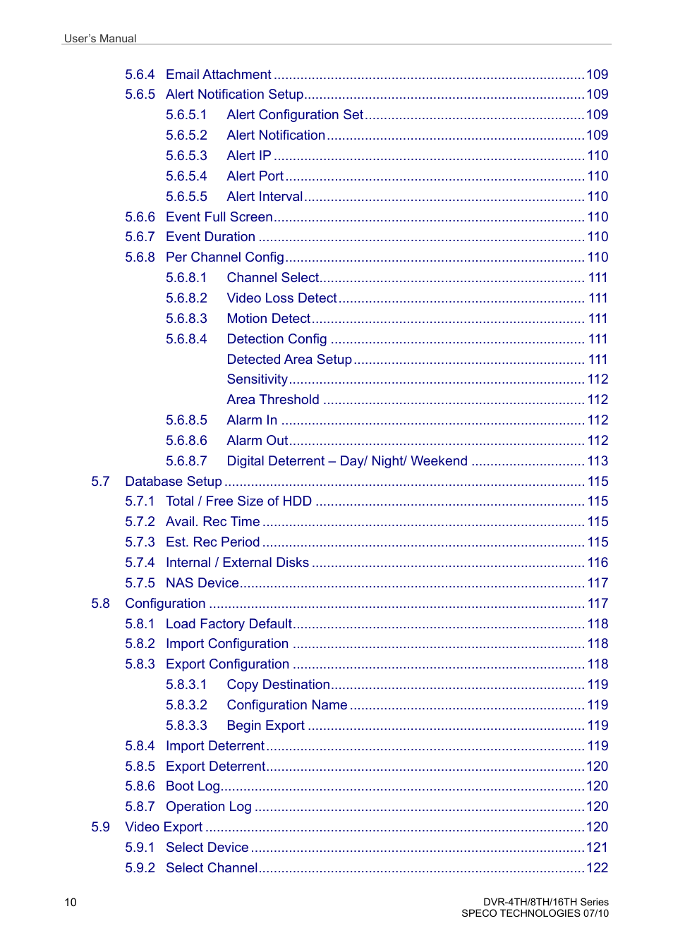Speco Technologies 8TH User Manual | Page 11 / 175