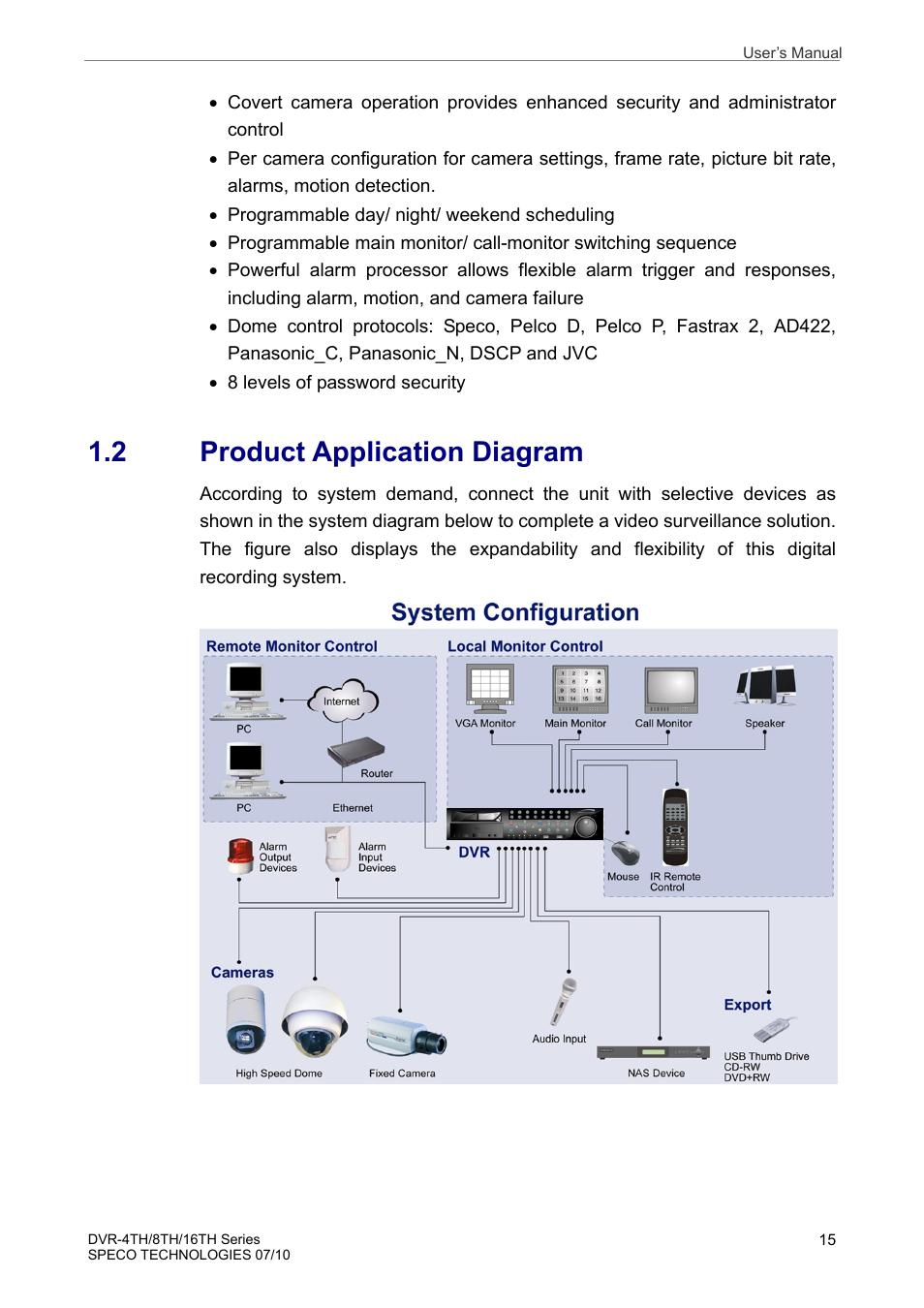 2 product application diagram | Speco Technologies 8TH User Manual | Page 16 / 175