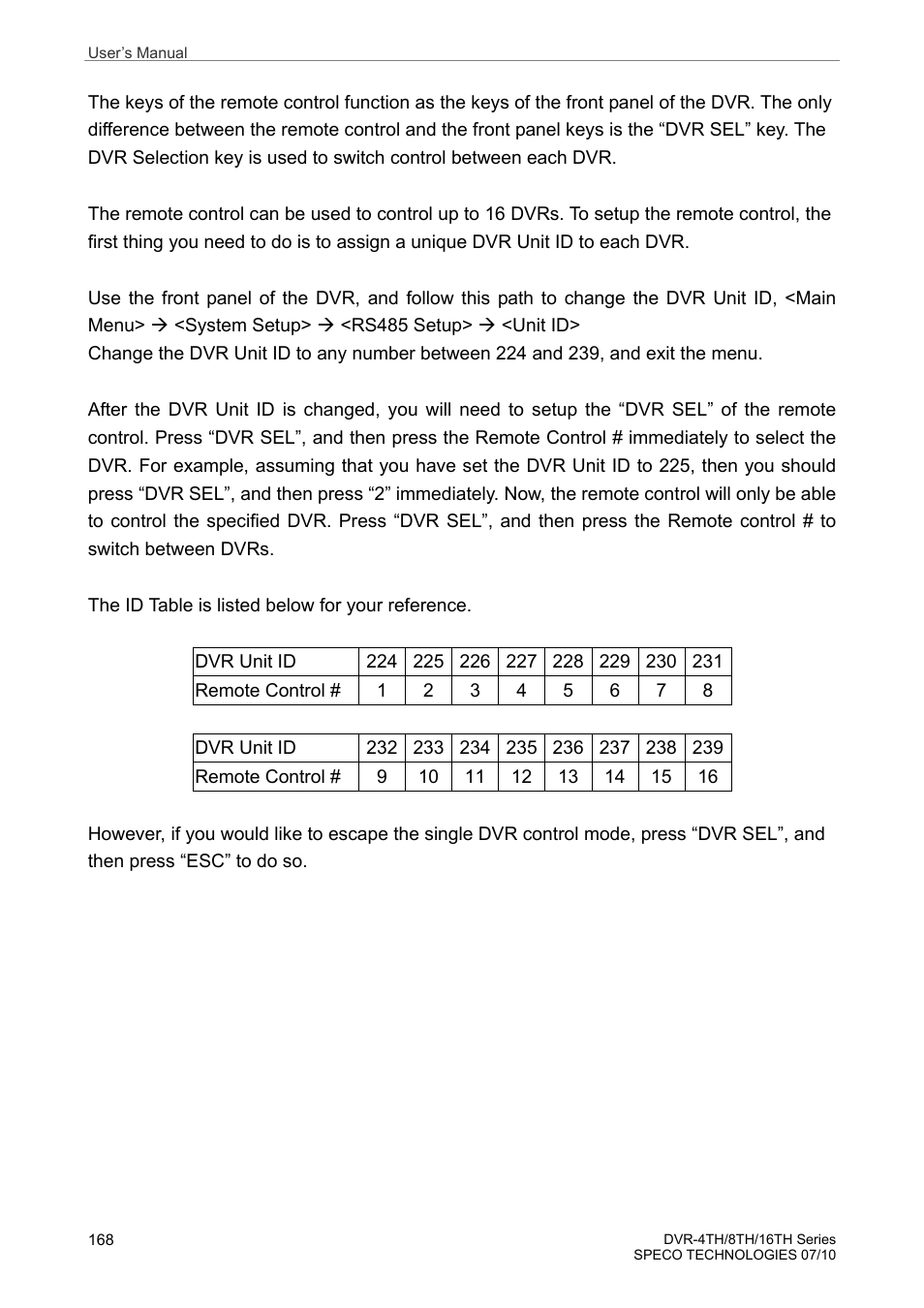 Speco Technologies 8TH User Manual | Page 169 / 175