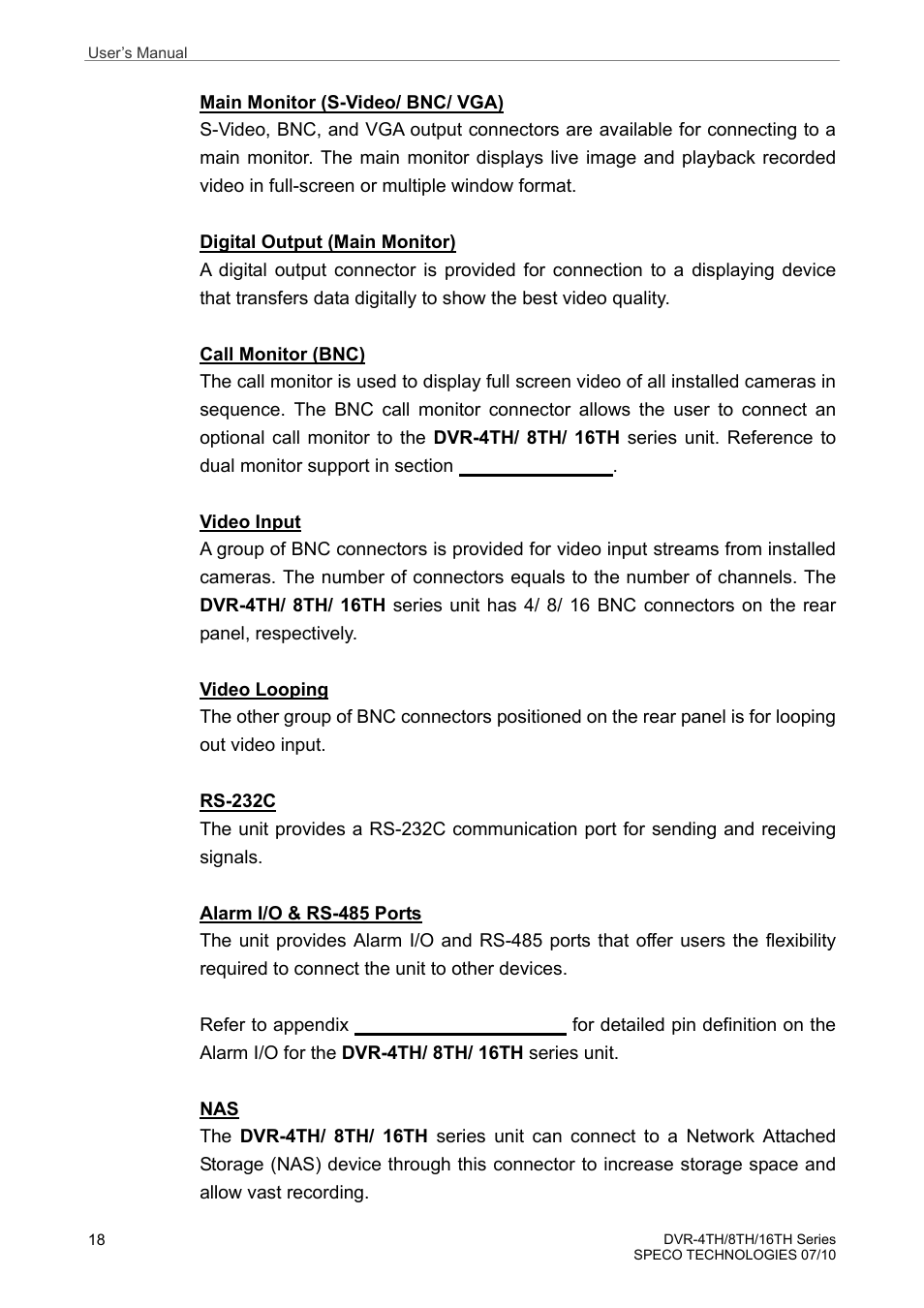 Speco Technologies 8TH User Manual | Page 19 / 175