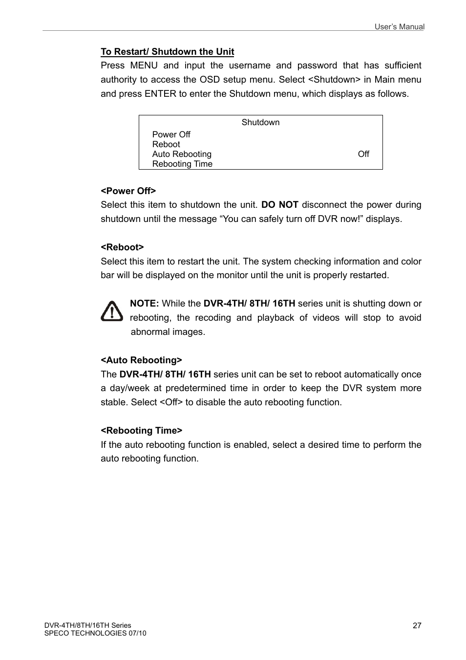 Speco Technologies 8TH User Manual | Page 28 / 175