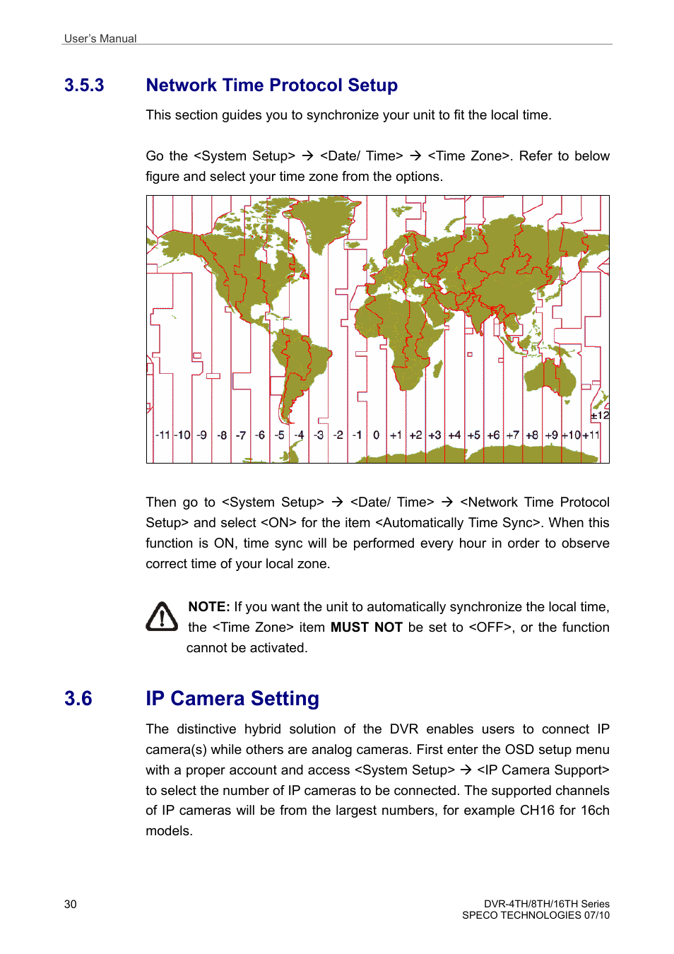 6 ip camera setting, 3 network time protocol setup | Speco Technologies 8TH User Manual | Page 31 / 175