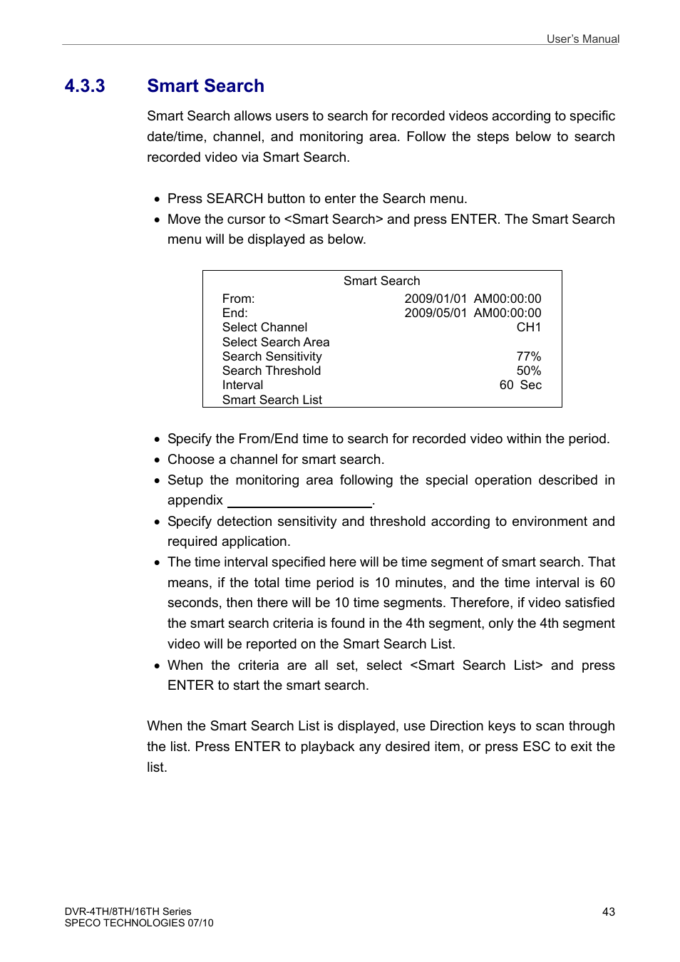 3 smart search | Speco Technologies 8TH User Manual | Page 44 / 175