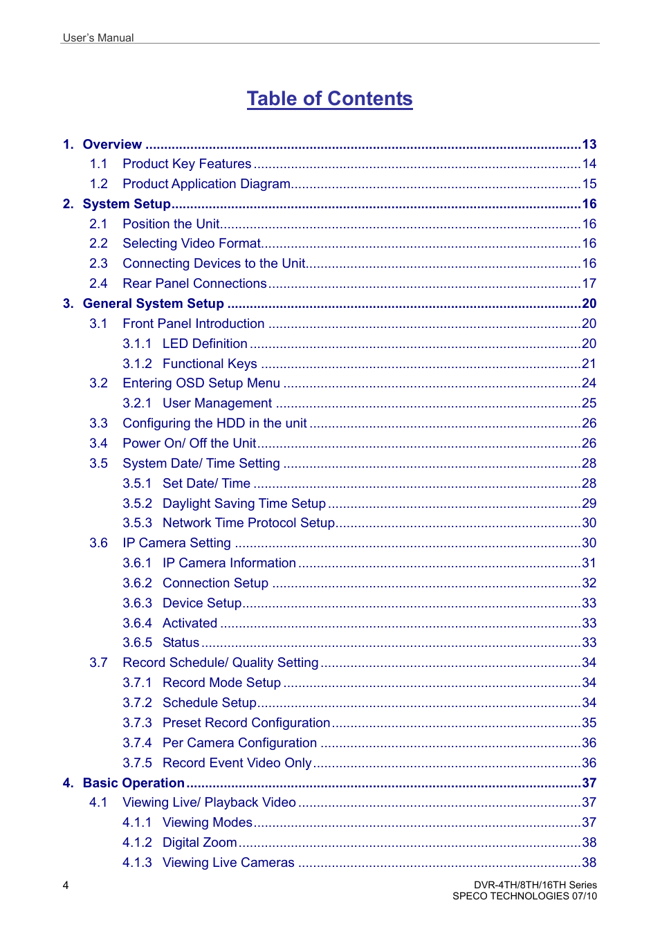 Speco Technologies 8TH User Manual | Page 5 / 175