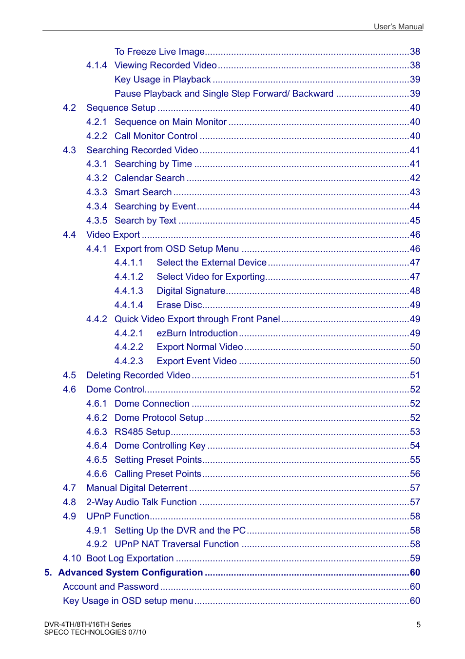 Speco Technologies 8TH User Manual | Page 6 / 175