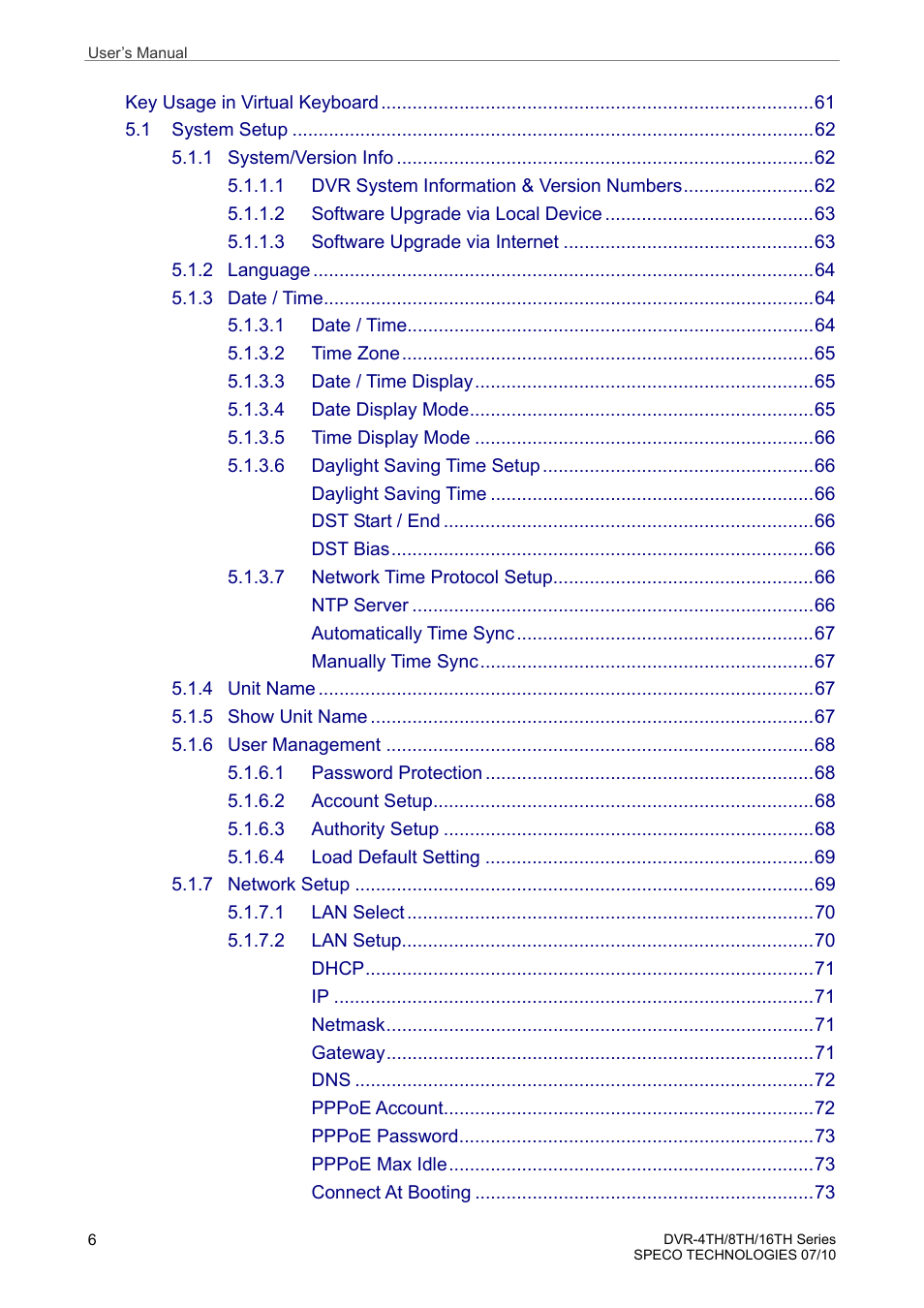Speco Technologies 8TH User Manual | Page 7 / 175