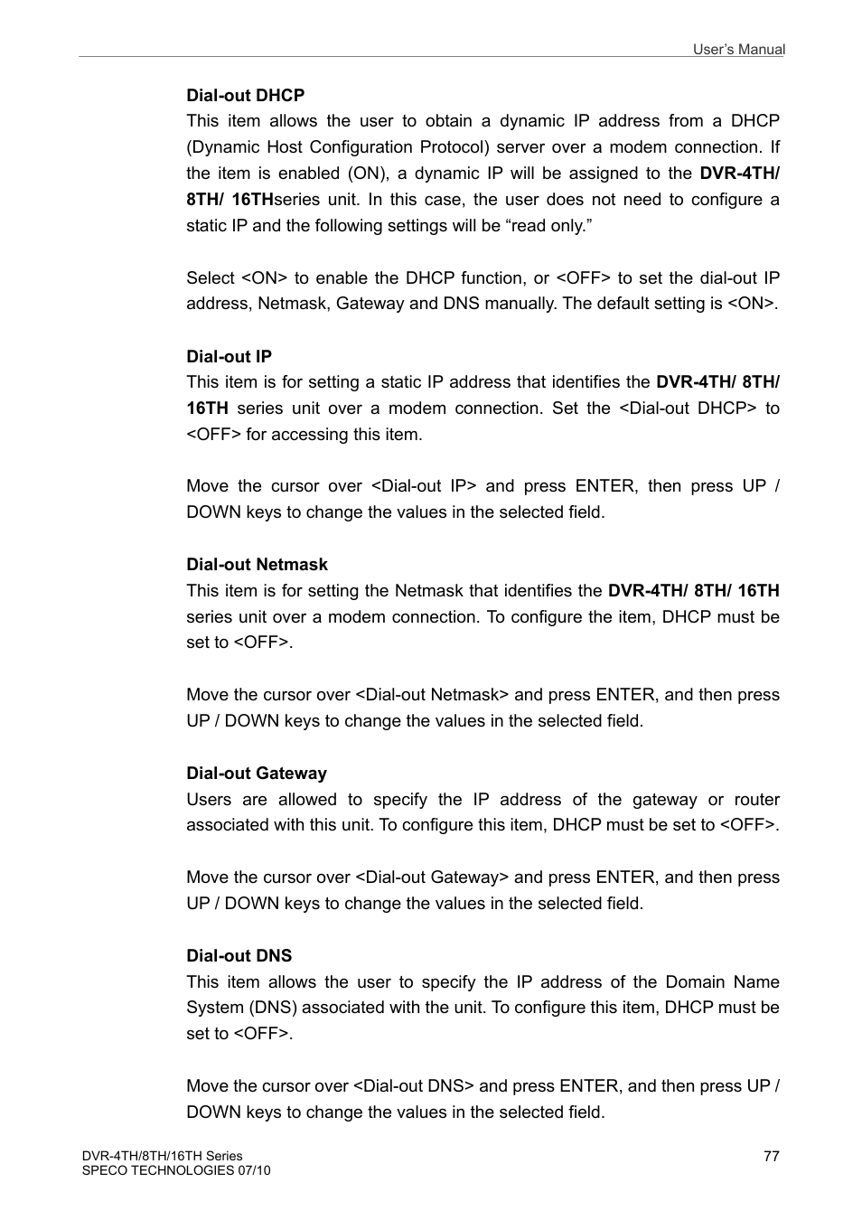 Speco Technologies 8TH User Manual | Page 78 / 175