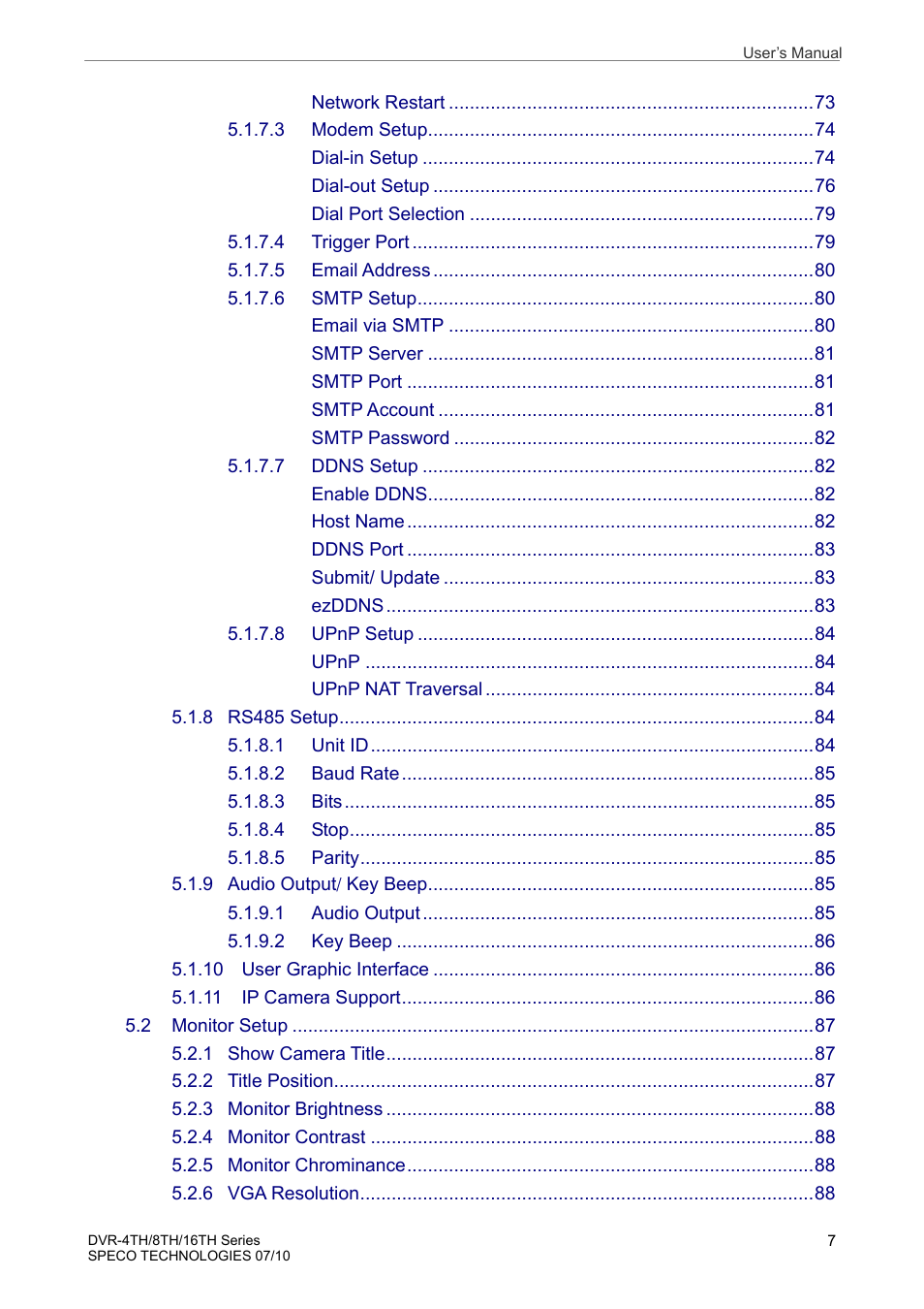 Speco Technologies 8TH User Manual | Page 8 / 175
