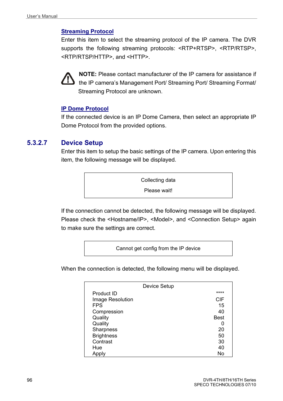 7 device setup | Speco Technologies 8TH User Manual | Page 97 / 175