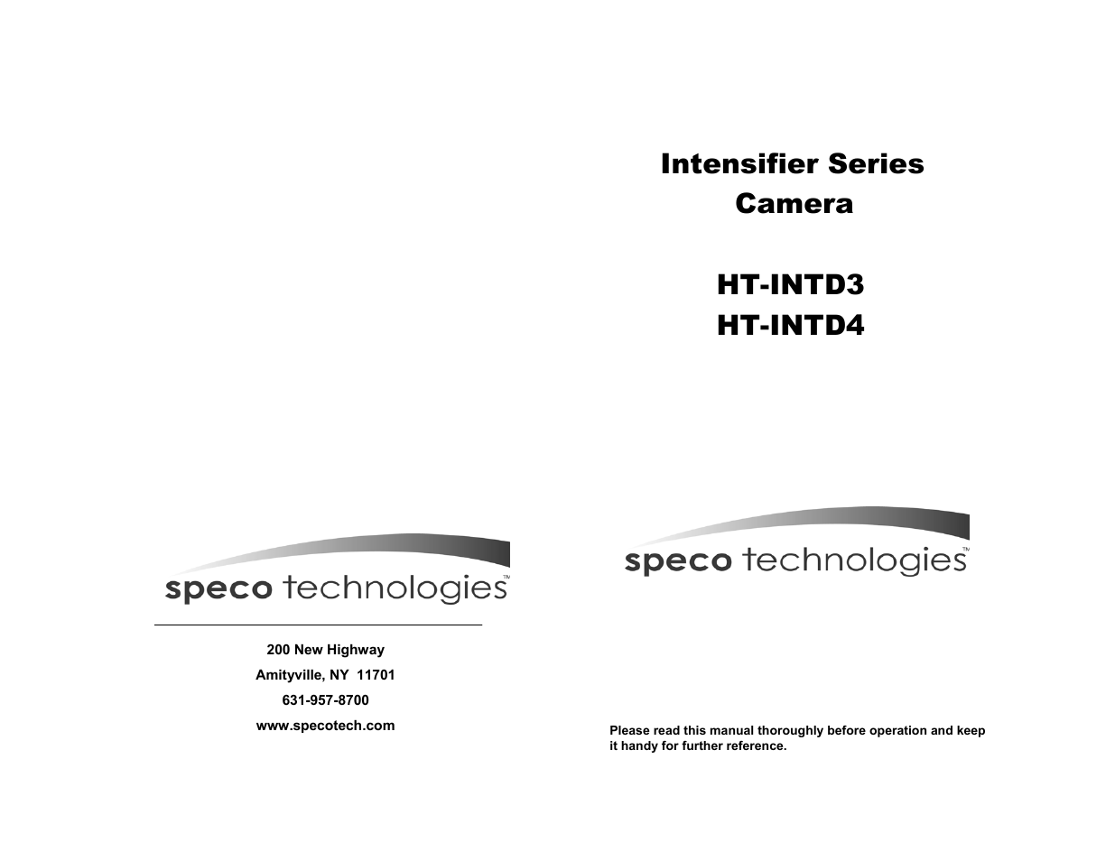 Speco Technologies HT-INTD3 User Manual | 22 pages