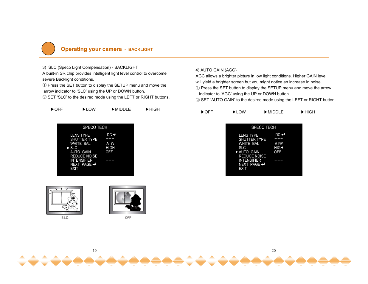 Operating your camera | Speco Technologies HT-INTD3 User Manual | Page 12 / 22