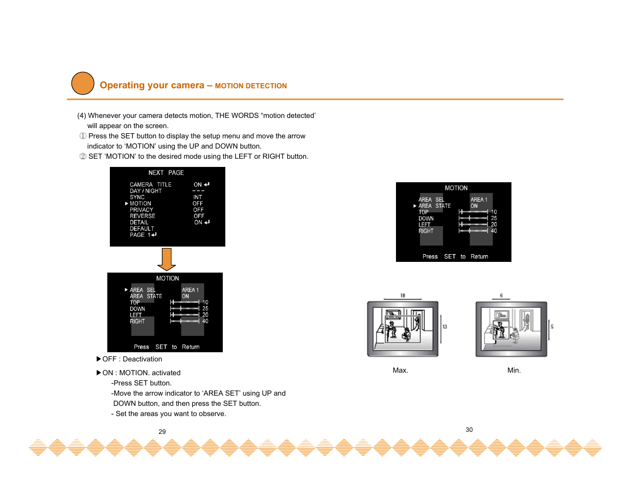 Operating your camera | Speco Technologies HT-INTD3 User Manual | Page 17 / 22