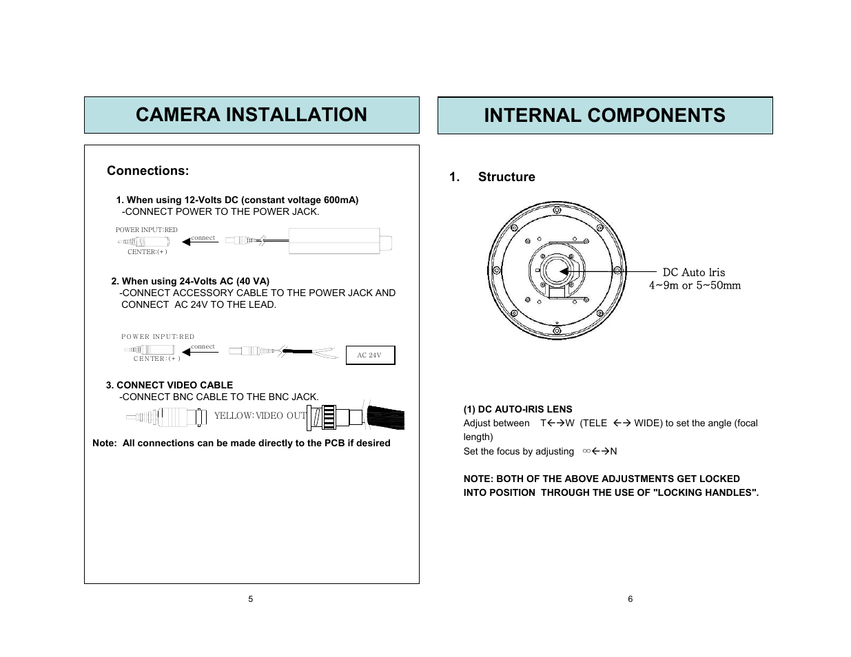 Camera installation internal components | Speco Technologies HT-INTD3 User Manual | Page 5 / 22