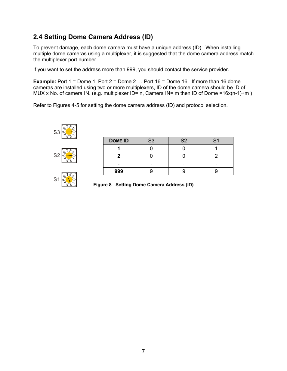 4 setting dome camera address (id) | Speco Technologies CVC-927PTZ User Manual | Page 14 / 46