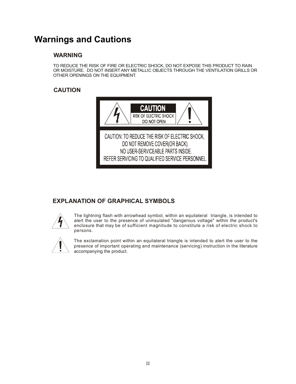 Warnings and cautions | Speco Technologies CVC-927PTZ User Manual | Page 2 / 46