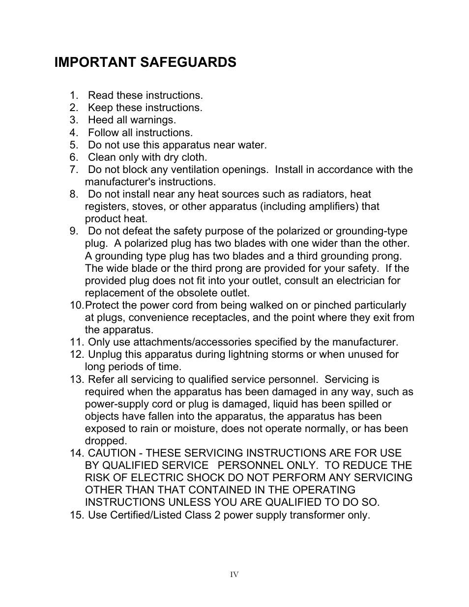 Important safeguards | Speco Technologies CVC-927PTZ User Manual | Page 4 / 46