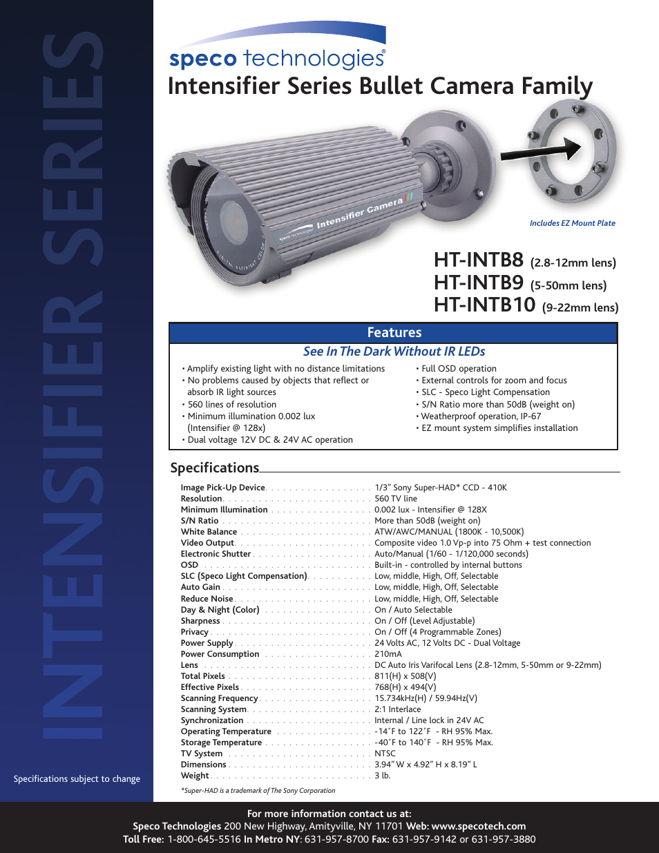 Speco Technologies HT-INTB10 User Manual | 1 page