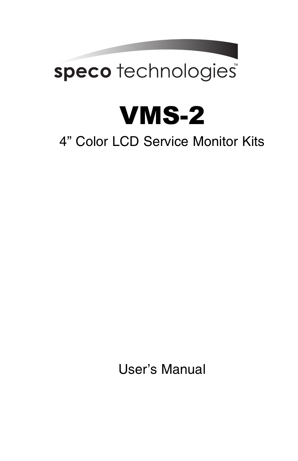 Speco Technologies VMS-2 User Manual | 6 pages