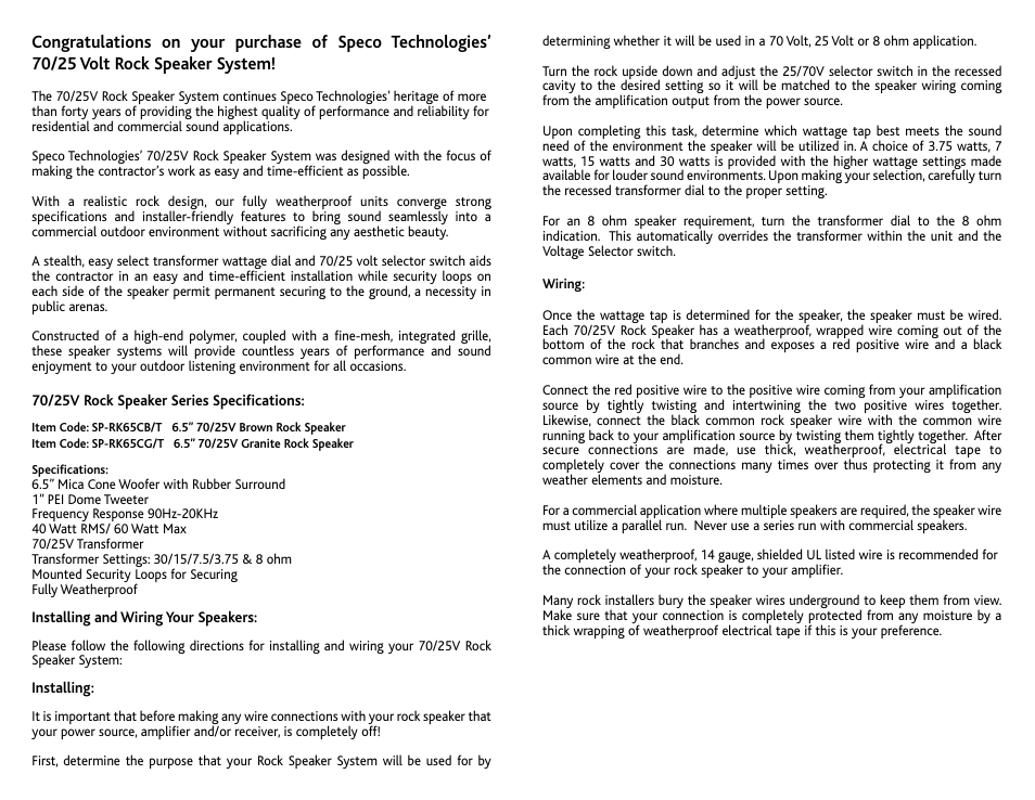 Speco Technologies CSi/SPECO SP-RK65CB/T User Manual | Page 2 / 2