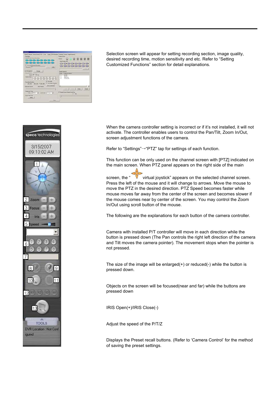 Preference (settings), Ptz setting | Speco Technologies DVR-PC8 Series User Manual | Page 20 / 78